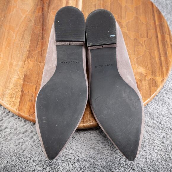 Cole Haan Shoes Womens 8 B Almond Toe Ballet Flats Comfort W05012 Beige Suede - Picture 7 of 7